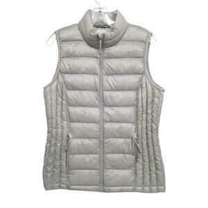 32 Degrees Heat Ultra Light Puffer Vest Size M Lt Sage Green Packable Gorp Sport